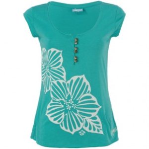 Animal T Shirt | Animal Angela Womens Deluxe Top - Atlantis Green