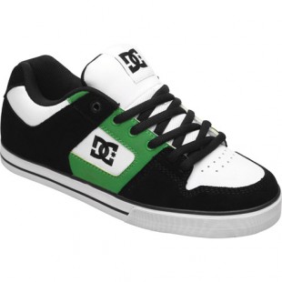 Dc Shoes | Dc Pure Slim Shoe – White Black Green | Skate Shoes Shop UK