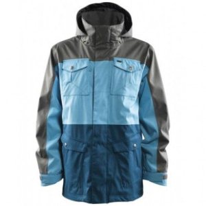 Four Square Jackets | Four Square Trade Snowboard Jacket - Cast Iron ~ Air Blue Print