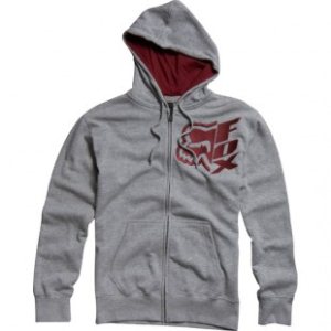 Fox Racing Hoody | Fox Vertical Zip Hoodie - Heather Grey