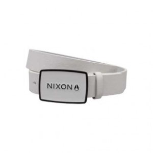 Nixon Belt | Nixon Enamel Wordmark Belt - White Black