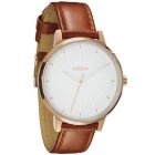 Nixon Watch | Nixon Kensington Leather Womens Watch - Rose Gold White