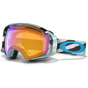 Oakley Ski Goggles | Oakley Airbrake Ski Goggles - Mint Tech Stripe ~ Hi Persimmon And Dk Grey