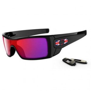 Oakley Sunglasses | Oakley Batwolf Uk Flag Sunglasses - Polished Black ~ Positive Red Iridium