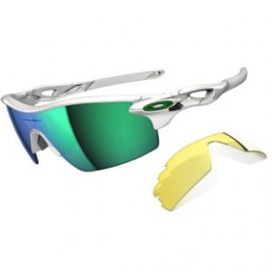 Oakley Sunglasses | Oakley Radarlock Pitch Sunglasses - Polished White ~ Jade Iridium Vented