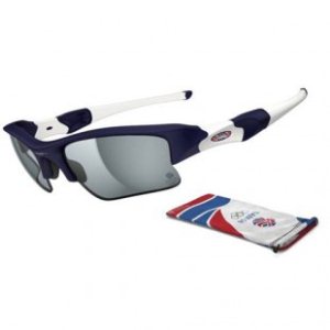 Oakley Sunglasses | Oakley Team Gb Olympic 2012 Flak Jacket Xlj Polarised Sunglasses - Matte Dark Blue ~ Grey