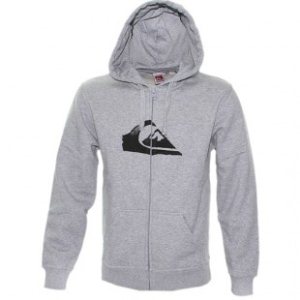 Quiksilver Hoodie | Quiksilver Hood Zip Corporate Logo Hoody - Light Grey Heather