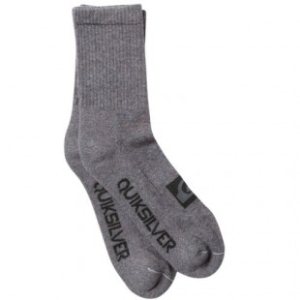 Quiksilver Socks | Quiksilver Highsocks 3 Pack - Medium Grey Heather