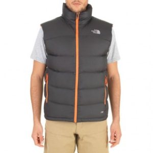 The North Face Jacket | North Face Nuptse 2 Vest - Asphaly Grey W Monarch Orange