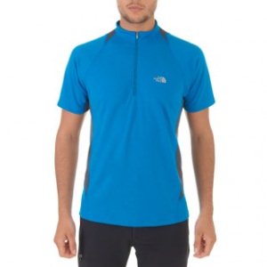 The North Face T Shirt | North Face Alberta Zenith Quarter T Shirt - Athens Blue Asphalt Grey