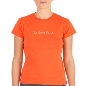 The North Face T-Shirt | North Face Womens Embroidered Logo T Shirt - Juicy Red