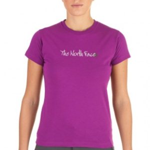 The North Face T-Shirt | North Face Womens Embroidered Logo T Shirt - Magic Magenta