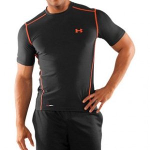 Under Armour | Under Armour Hg Fitted Base Ss Crew - Black Explosive