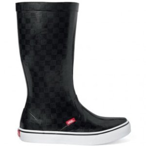 Vans Boots | Vans Rainfall Wellies - Checkers Black Black White