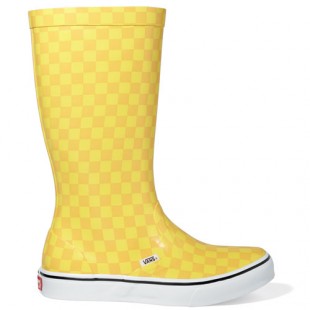 Vans Boots Vans Rainfall Wellies Checkers Yellow White Skate Shoes Shop UK