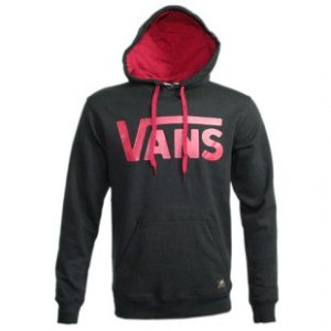 Vans Hoody | Vans Classic Pullover Hoody - Black Red Rum