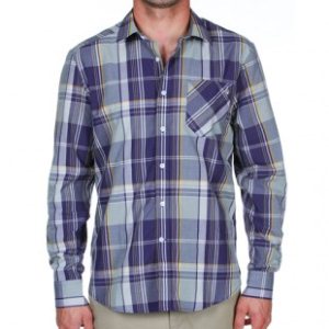 Volcom Shirt | Volcom Ex Factor Plaid Ls Shirt - Sea Navy