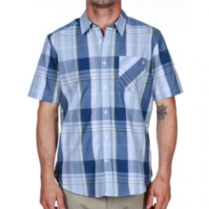 Volcom Shirt | Volcom Ex Factor Plaid Ss Shirt - Pale Blue
