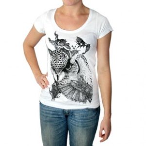Volcom T Shirt | Volcom Skullux Owl Ladies T Shirt - White