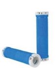 Grit Lock-On Grips With Alloy Rings Blue/White X2