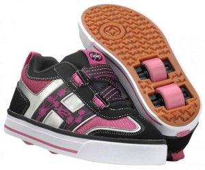 Heelys Blossom Shoes Black Pink Silver White