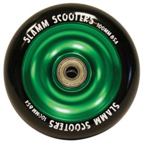 Slamm Metal Core Anodised Black/Green Wheel 100Mm 85A With Abec 5 Bearings