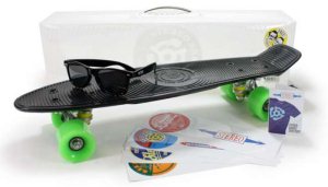 Stereo Vinyl Cruiser Skateboard - Black