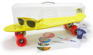 Stereo Vinyl Cruiser Skateboard - Yellow