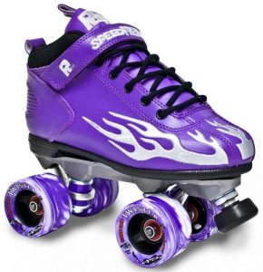 Suregrip Rock Flame Purple Grey Roller Derby Skates