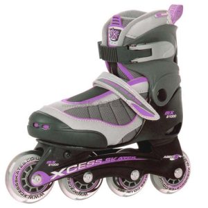 Xcess - Mx S1000 Semi Soft Black Grey Lilac Adjustable Inline Skates