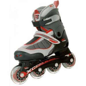 Xcess - Mx S1000 Semi Soft Black Grey Red Adjustable Inline Skates