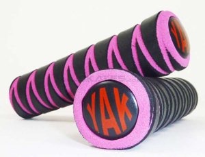 Yak Zig Zag Foam Handle Bar Grips Pink