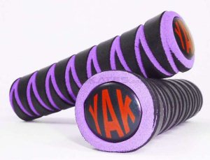 Yak Zig Zag Foam Handle Bar Grips Purple